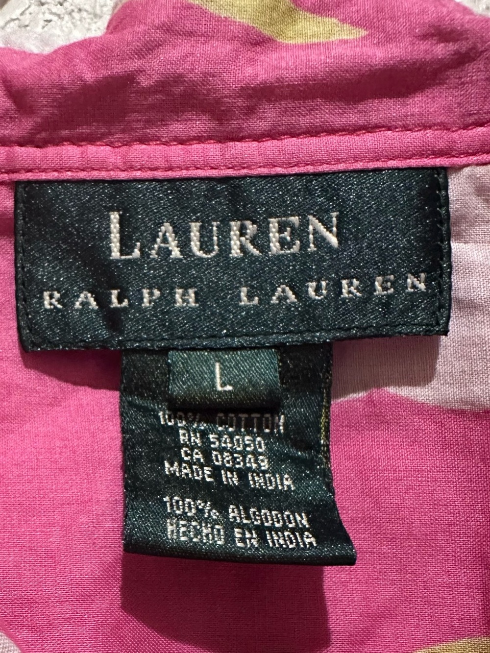 Ralph Lauren Bright Pink Floral Button-Down Shirt - Picture 2 of 6
